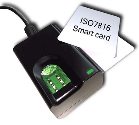 smart card with integrated fingerprint reader|Readers .